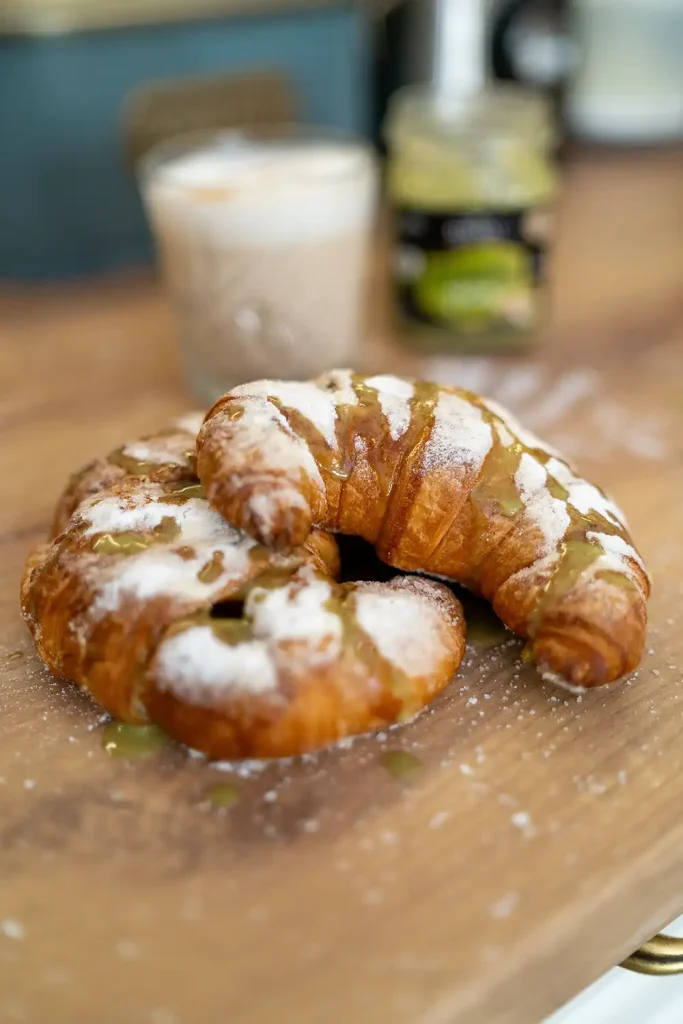 homemade pistachio croissant